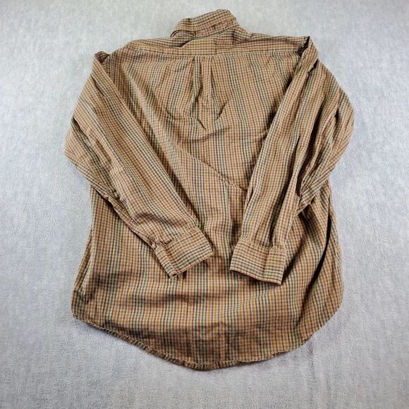 Vtg Hathaway Shirt Mens 16 34/35 Brown Plaid Country Check Button Up - Picture 7 of 8